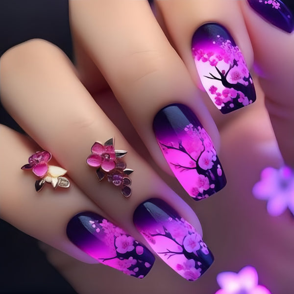 12 Sizes-24 Pcs Press On Nails Q739