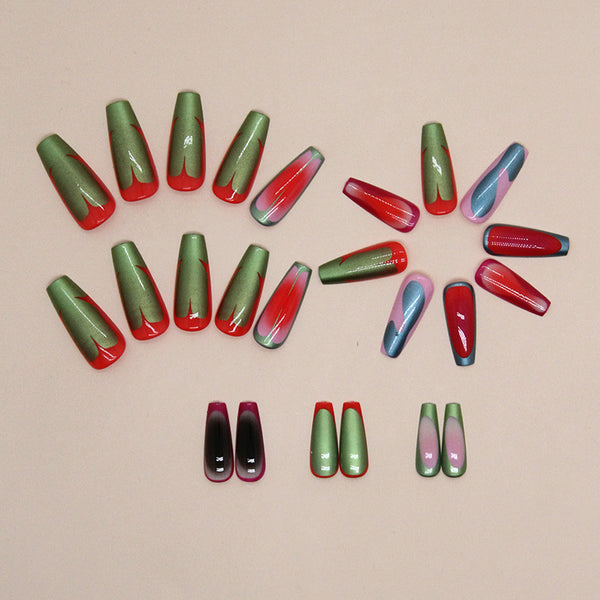 12 Sizes-24 Pcs Press On Nails W1376