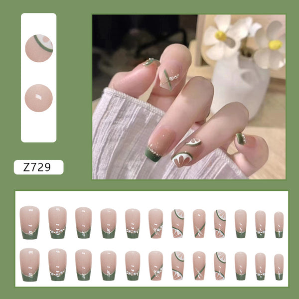 12 Sizes-24 Pcs Press On Nails Z729