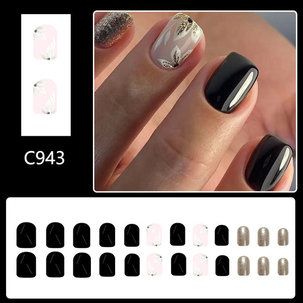 12 Sizes-24 Pcs Press On Nails C943