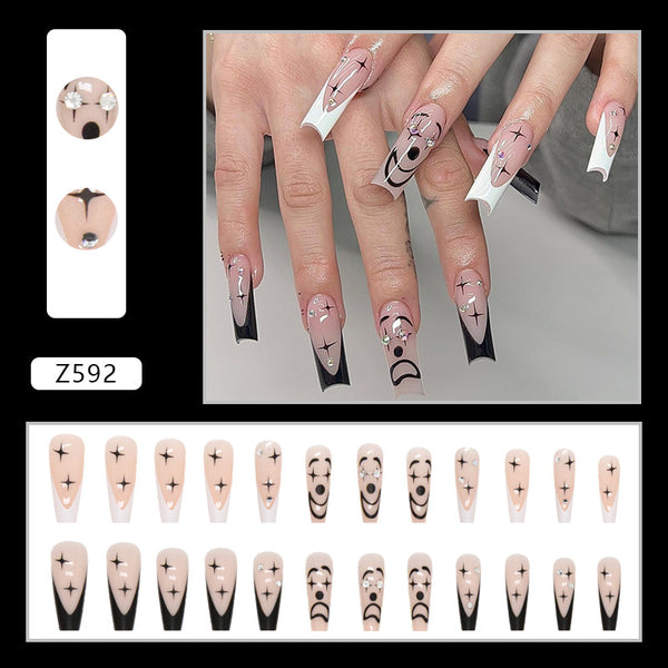 12 Sizes-24 Pcs Press On Nails Z592