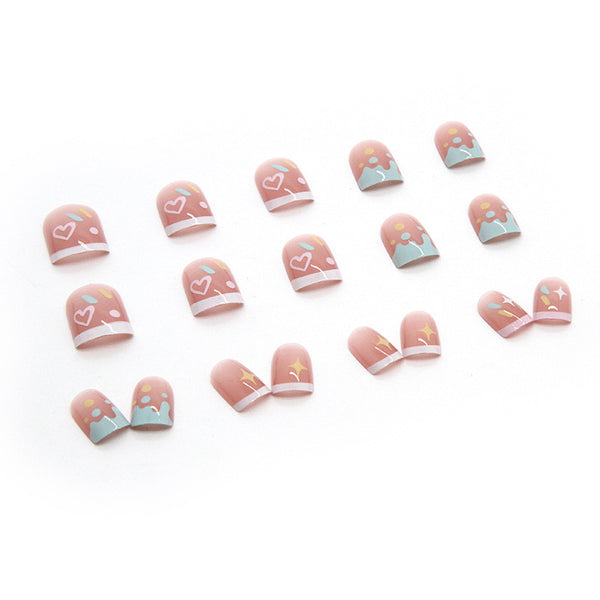 12 Sizes-24 Pcs Press On Nails R590