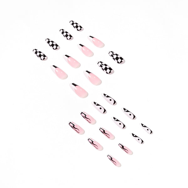 12 Sizes-24 Pcs Press On Nails JP1337