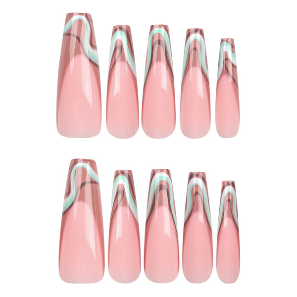 12 Sizes-24 Pcs Press On Nails JP3073