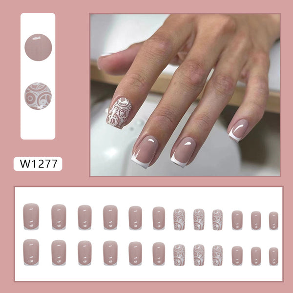 12 Sizes-24 Pcs Press On Nails W1277