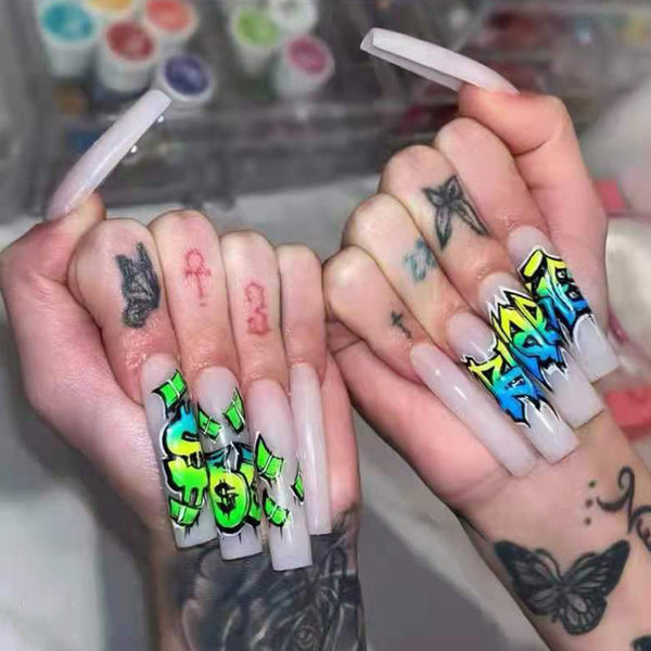 12 Sizes-24 Pcs Press On Nails W065