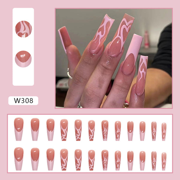 12 Sizes-24 Pcs Press On Nails W308