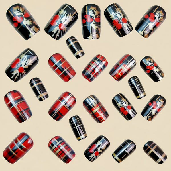 12 Sizes-24 Pcs Press On Nails Y1313