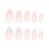 Almond French Glossy Medium Pink Press on Nails