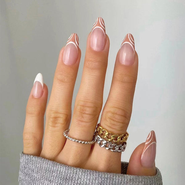 12 Sizes-24 Pcs Press On Nails JP1934