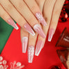 French Glossy Long Pink Press on Nails