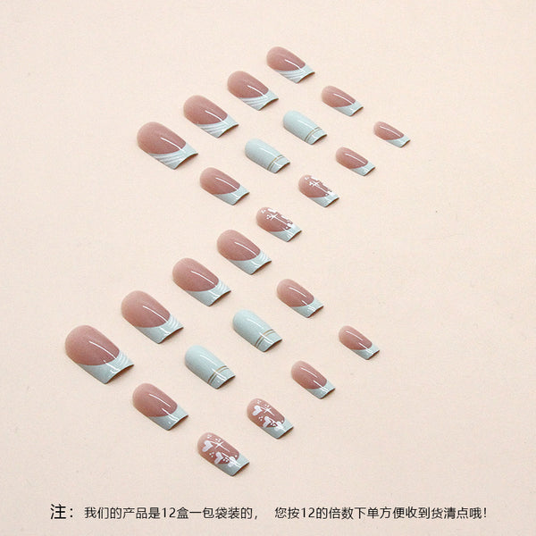 12 Sizes-24 Pcs Press On Nails W409