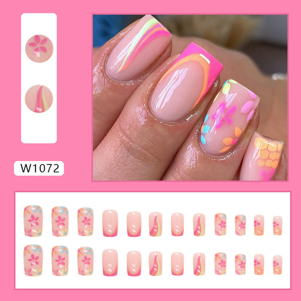 12 Sizes-24 Pcs Press On Nails W1072