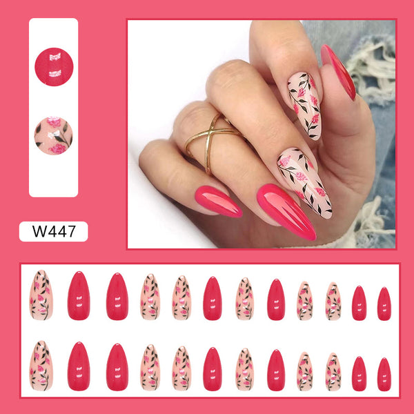 12 Sizes-24 Pcs Press On Nails W447