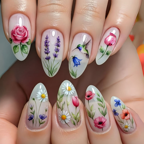 12 Sizes-24 Pcs Press On Nails Y1892