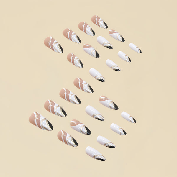 12 Sizes-24 Pcs Press On Nails Y103