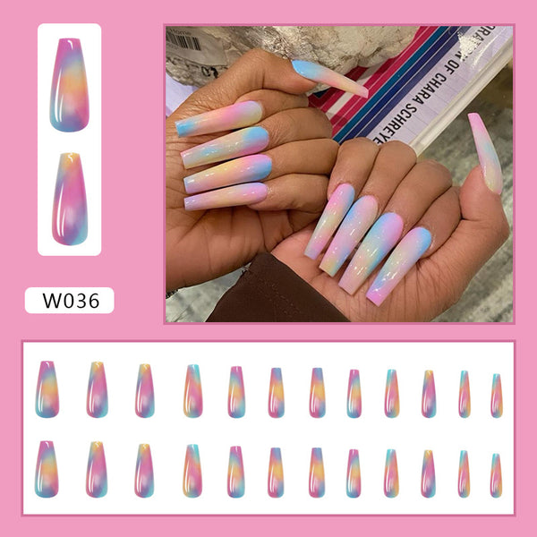 12 Sizes-24 Pcs Press On Nails W001