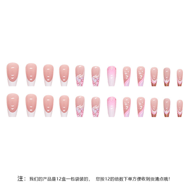 12 Sizes-24 Pcs Press On Nails W410
