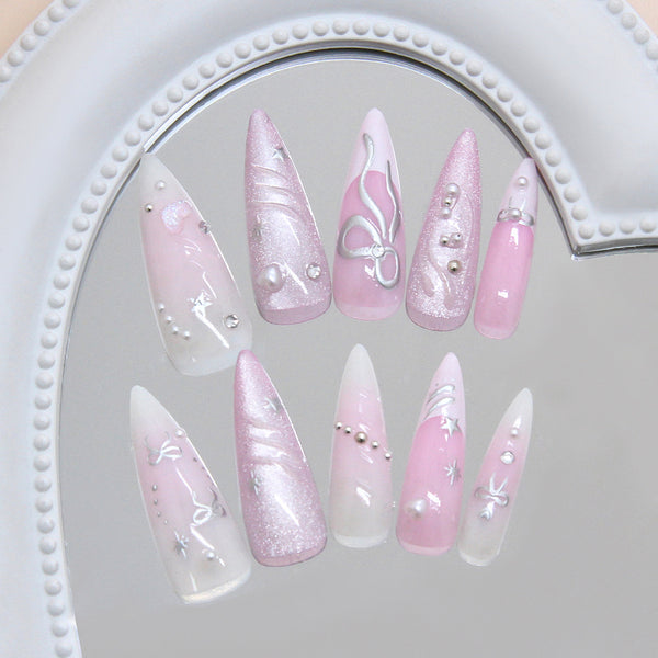 12 Sizes-24 Pcs Press On Nails Z1249