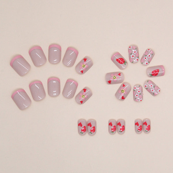 12 Sizes-24 Pcs Press On Nails W1243