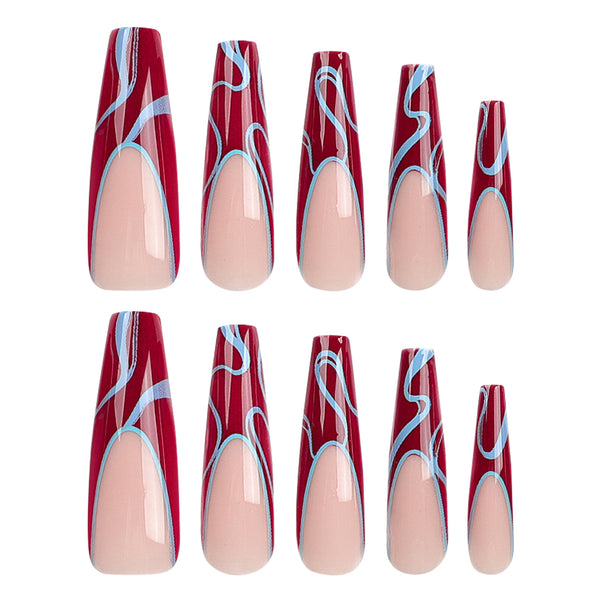 12 Sizes-24 Pcs Press On Nails JP3060