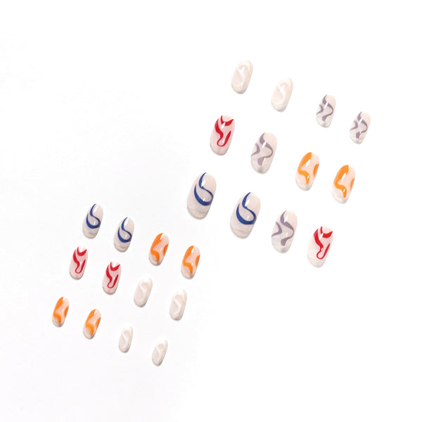 12 Sizes-24 Pcs Press On Nails JP1413