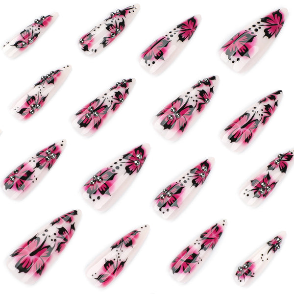 12 Sizes-24 Pcs Press On Nails JP4111