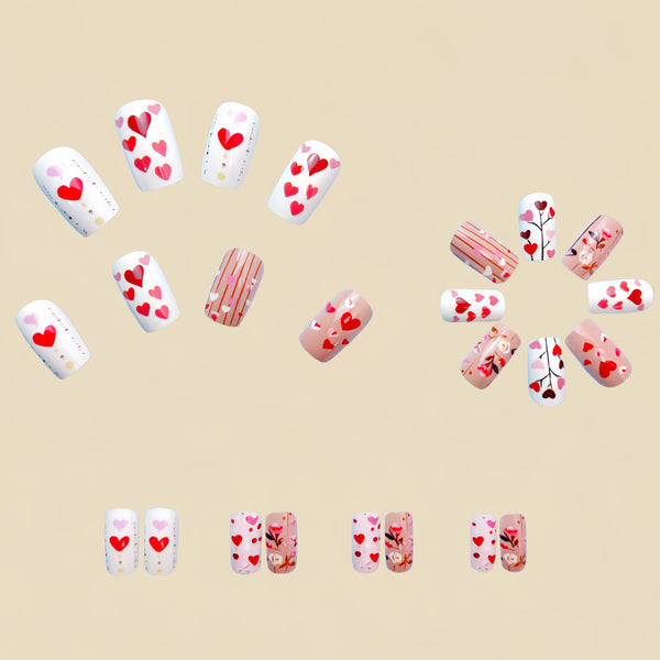 12 Sizes-24 Pcs Press On Nails Y512