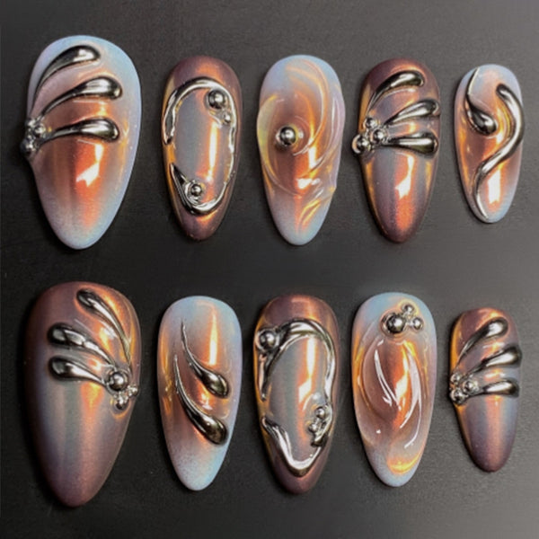 12 Sizes-24 Pcs Press On Nails W2051