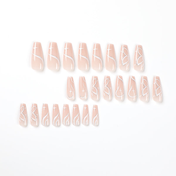 12 Sizes-24 Pcs Press On Nails JP2083