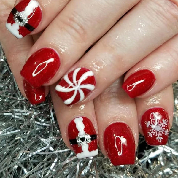 48 Pcs Press On Nails Xmas-9-48pcs-b