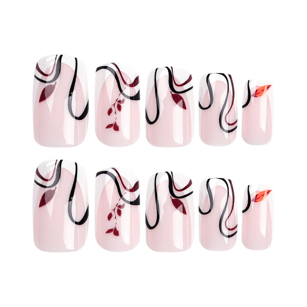 12 Sizes-24 Pcs Press On Nails JP3041
