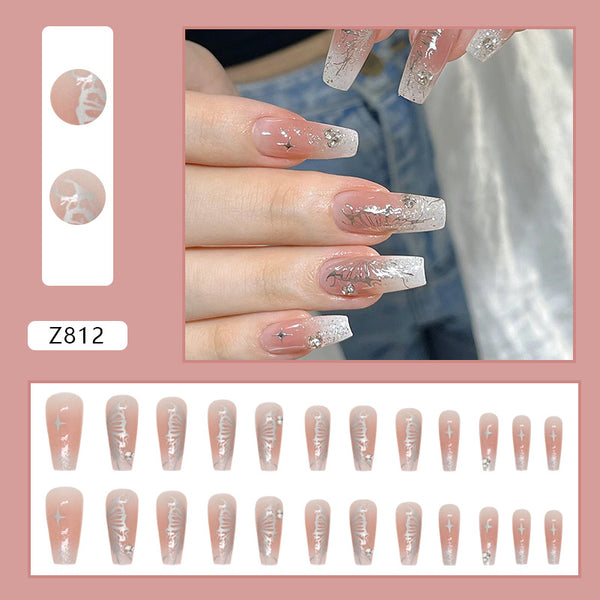 12 Sizes-24 Pcs Press On Nails Z812