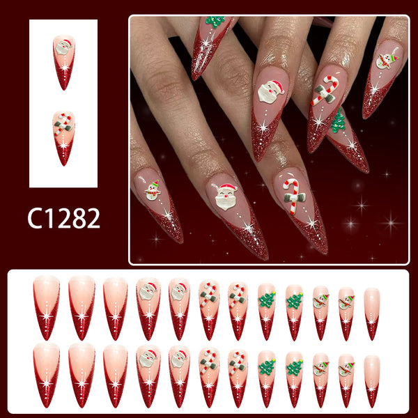 12 Sizes-24 Pcs Press On Nails C1282
