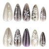 12 Sizes-24 Pcs Press On Nails JP4119