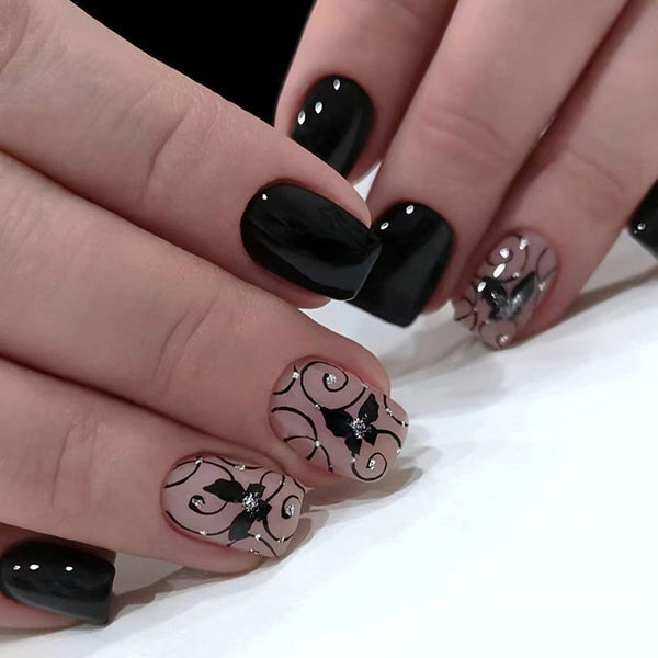 12 Sizes-24 Pcs Press On Nails W1102