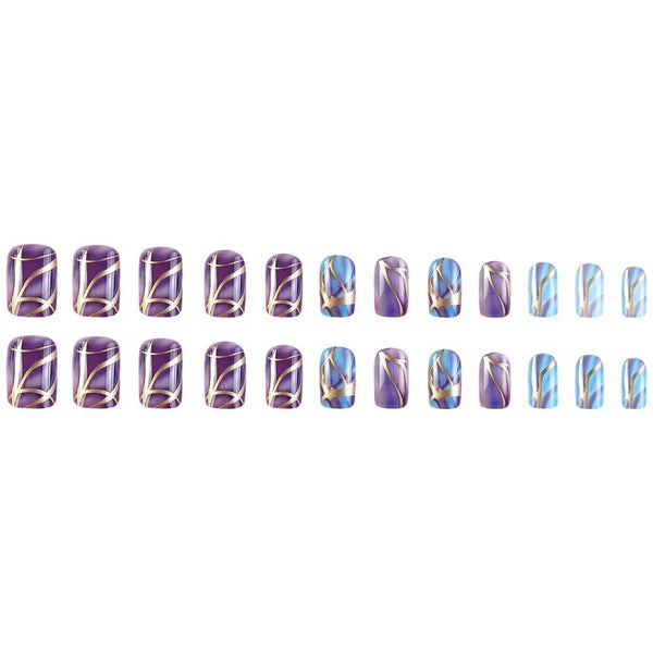 12 Sizes-24 Pcs Press On Nails Y191