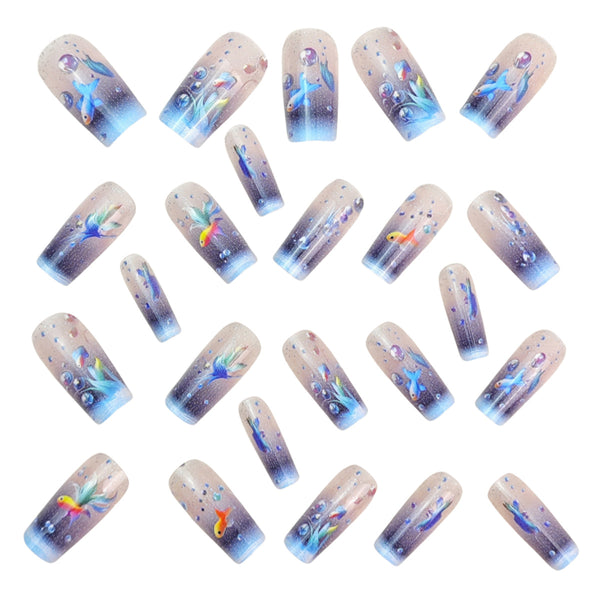12 Sizes-24 Pcs Press On Nails Y1085