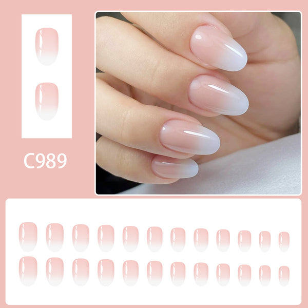 12 Sizes-24 Pcs Press On Nails C989