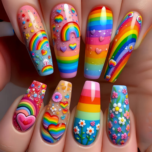 12 Sizes-24 Pcs Press On Nails Y575