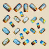 12 Sizes-24 Pcs Press On Nails Y1989