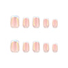 French Glossy Medium Pink Press on Nails