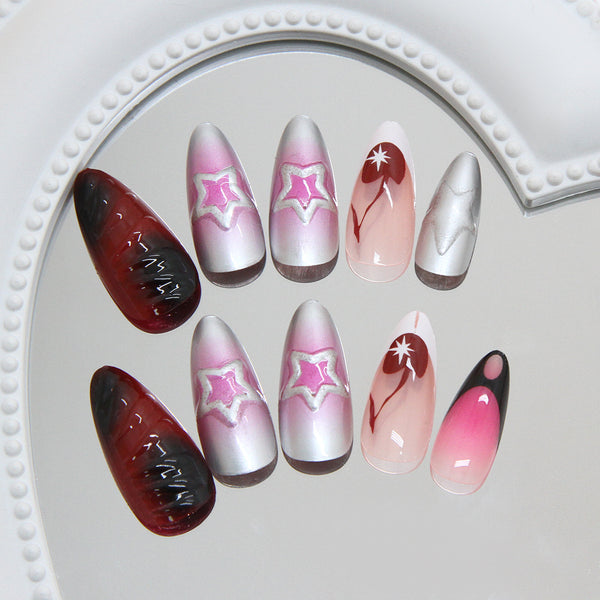 12 Sizes-24 Pcs Press On Nails Z1117