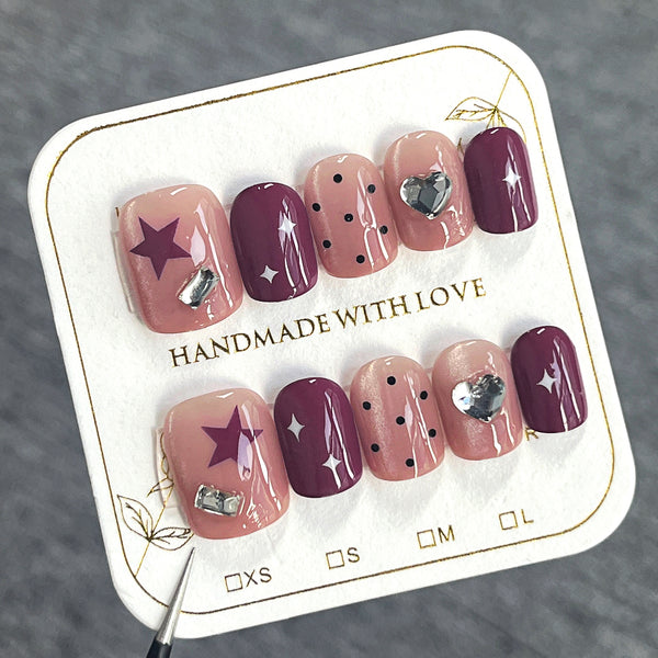 12 Sizes-24 Pcs Press On Nails nail-accessory