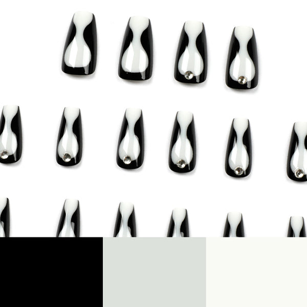 12 Sizes-24 Pcs Press On Nails JP1741