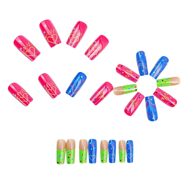 12 Sizes-24 Pcs Press On Nails Y1950