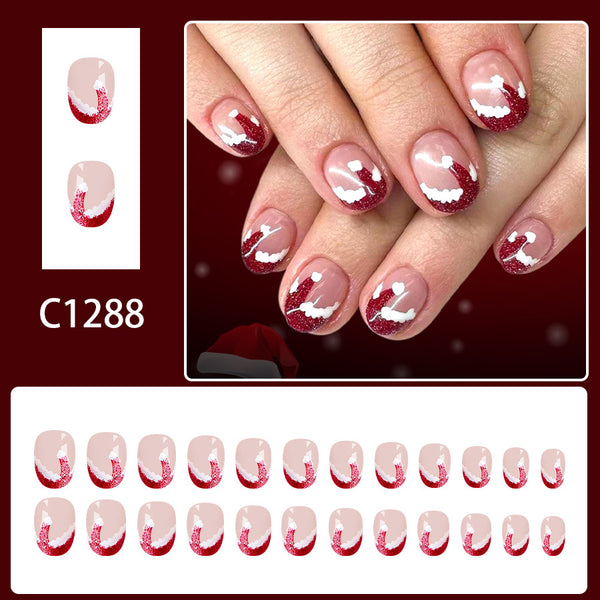 12 Sizes-24 Pcs Press On Nails C1288