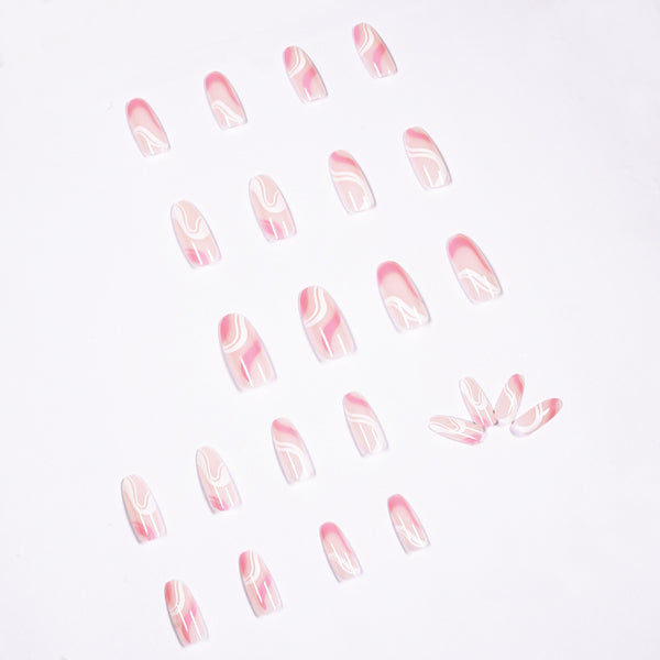 12 Sizes-24 Pcs Press On Nails JP1077