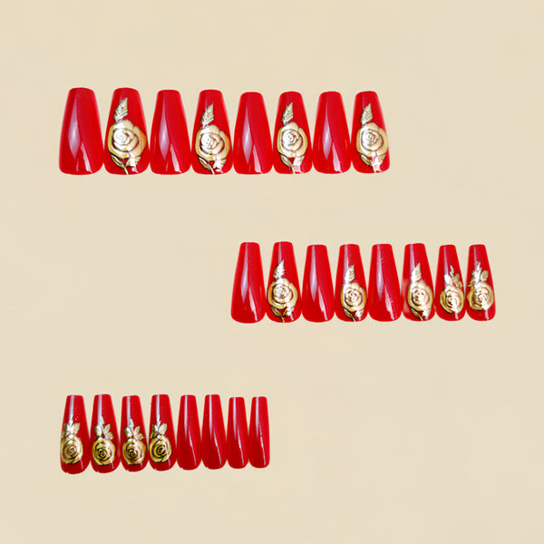 12 Sizes-24 Pcs Press On Nails Y1766