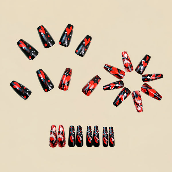 12 Sizes-24 Pcs Press On Nails Y1493
